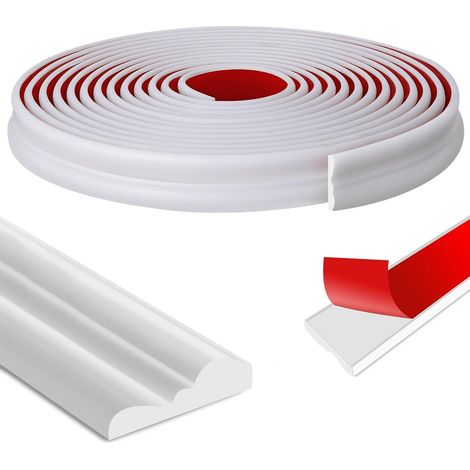 6,1 m x 28 mm - Moulures autocollantes - Décoration murale - Moulure décorative - Blanc - Cadre de miroir, porte d'armoire, décoration d'intérieur (1/5)