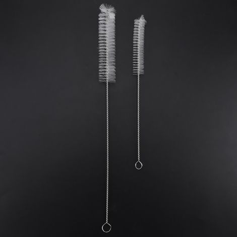 Lot de 2 brosses de lavage en acier inoxydable pour le nettoyage des tubes de filtre et de pompe à eau d'aquarium. (1/5)