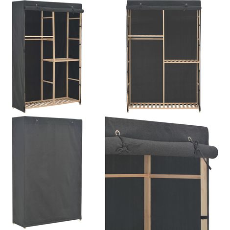 Garde-robe à 3 niveaux Gris 110 x 40 x 170 cm Tissu - Armoire - Placard - Rangements - Meuble De Rangement - Dressing - Home & Living (1/5)