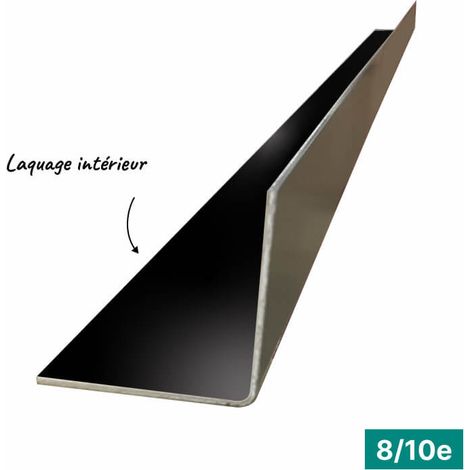 Cornière ECO 2mL en alu 8/10ème 40x40mm - laquage intérieur - RAL9005 - ALUHOME