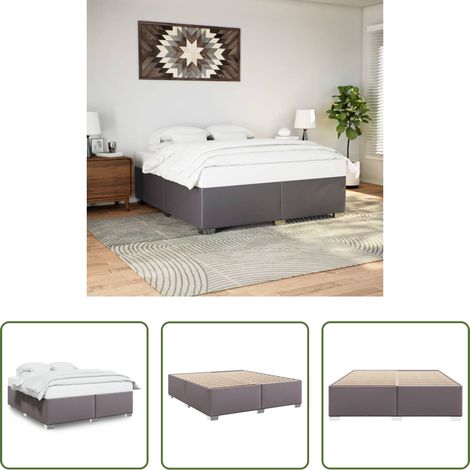 Sommeil - Cadre de lit sans matelas gris 180x200 cm similicuir (1/5)