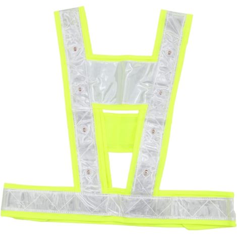 Gilet Réfléchissant LED Sécurité Haute Visibilité Fluorescente, Ce, Taille Ajustable, pour Course à Pied et Randonnée Nocturne, Usage Extérieur (1/5)
