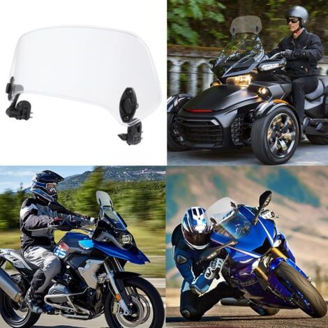 Motorrad-Windschutzscheibe (Transparent M), universelle modifizierte Windschutzscheiben-Deflektoren für Motorräder, Windschutzscheiben-Spoiler-Windabweiser