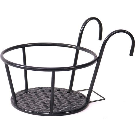 BRAVIX Étagère à Pots De Balcon Au-Dessus des Jardinières De Rail De Plate-Forme Support De Pot De Fleur en Métal Cintres De Pot De Fleur De Clôture Support De Pot De Balcon Plante Vase