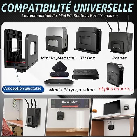 Adjustable VESA Wall Mount for WiFi Router, TV Box and Mini PC (1/4)