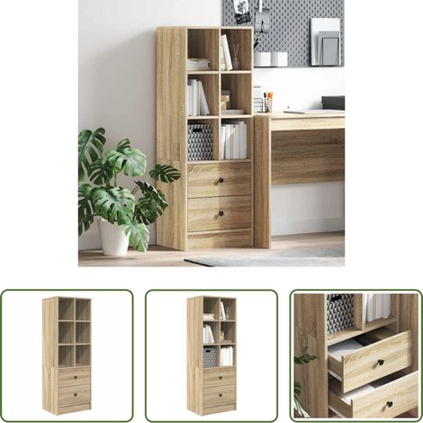 Armoire chêne - Haut Armoire avec tiroir Chêne Sonoma 45,5 x 34 x 127 cm (1/5)