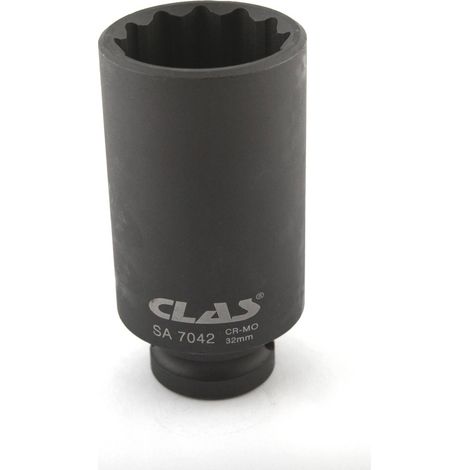 Douille à choc écrou moyeu VAG 12 pans 32mm 1/2" L.85mm Cr-Mo - SA 7042 - CLAS Equipements