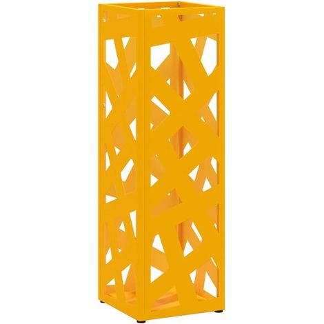 Porte-parapluie couleur moutarde, 15,5 x 15,5 x 49 cm, métal. (1/5)