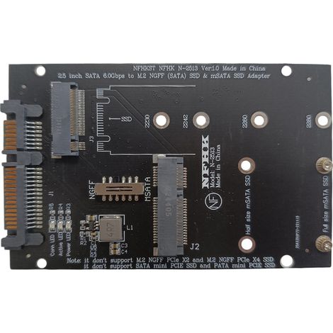 M.2 NGFF mSATA SSD auf 2,5" SATA3 auf M.2 NGFF mSATA SSD Adapterkarte (1/5)