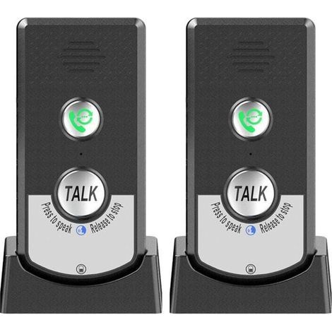 Lot De 2 Interphones Sans Fil Pour Maison Avec Appel Bidirectionnel Et Sonnerie Portable Pour Personnes Agées Communication Longue Distance (1/4)