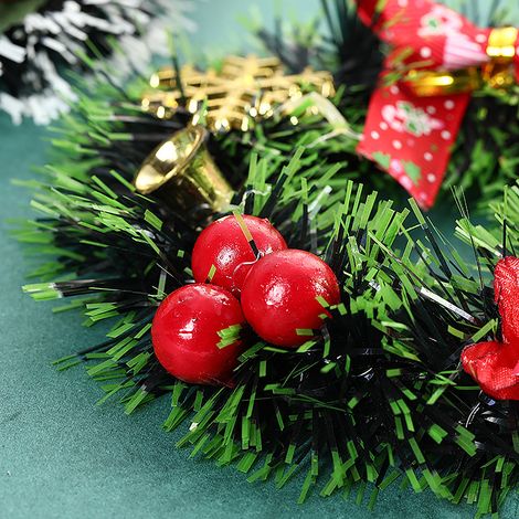 Lot de 6 couronnes pour bougies et chandelles, couronnes de Noël et de sapin, guirlandes et festons décoratifs, multicolores en plastique et tissu, diamètre 12 cm, pour intérieur extérieur table fenêt (1/5)