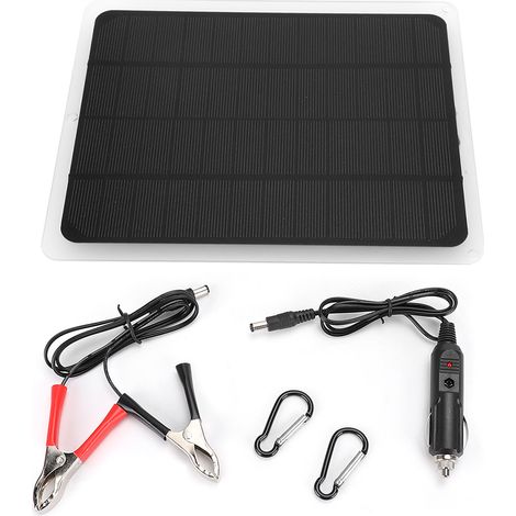 TOIVIZE-Panneau Solaire Portable Monocristallin 12V 10W avec Chargeur USB pour Camping et Voiture (1/4)