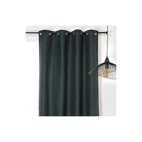 Rideau Vintage En Forme d'Arche - 140 x 275 cm - Vert sapin (1/3)