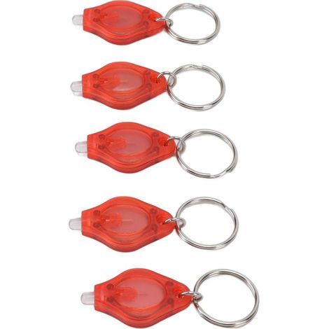Lot de 5 mini lampes torches LED porte-clés portables pour détecter les bijoux (lumière rouge). (1/5)