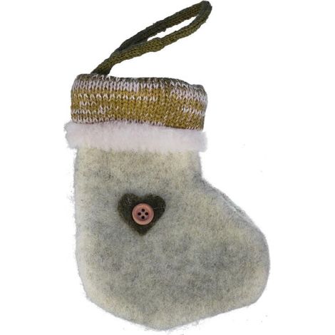 Weihnachtsdekoration, Schuhanhänger, aus Stoff, 14 cm, grün (1/2)