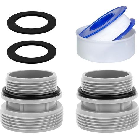 Poolschlauch Adapter Set 2er für 38mm auf 1 1/2 Zoll mit Dichtung