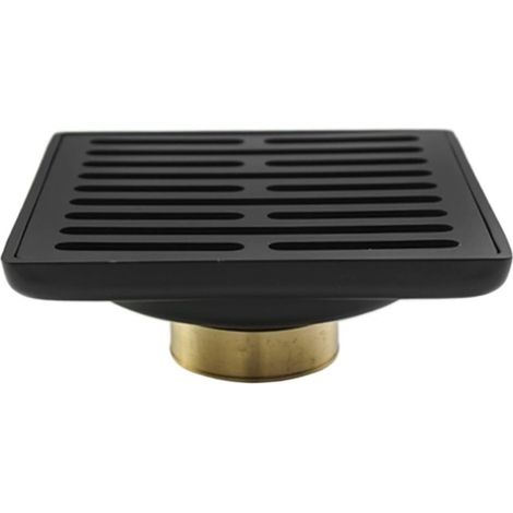 Grille d'évacuation de sol en acier inoxydable, finition noir mat (1/5)