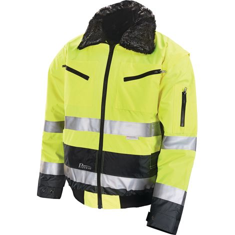 Giacca da pilota ad alta visibilità, taglia L, giallo/grigio