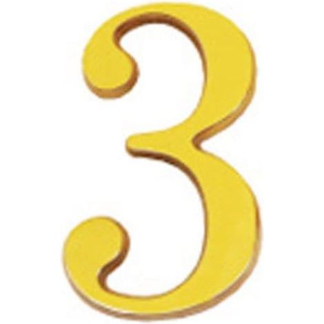 Ottone numero "3" 10 cm. con Viti Nascoste (Blister 1 Pezzo) (1/2)