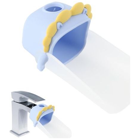 CCYKXA  Child-resistant faucet extender, child faucet extension, child faucet extender, food-grade material, splash-proof, compatible with a wide range of faucets (Blue) (1/5)