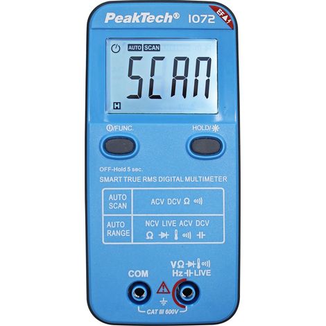 PEAKTECH Multimètre intelligent, P 1072, 600 V AC/DC, NCV, True RMS