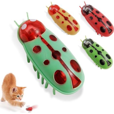 4 mini escarabajos,juguete para gatos,juguete para gatos,escarabajo eléctrico,juguete interactivo para gatos,juguete divertido para gatos (1/5)