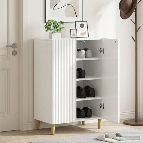 vidaXL Shoe Cabinet ARNHEM 59.5 x 39.5 x 90 cm Engineered Wood (1/5)