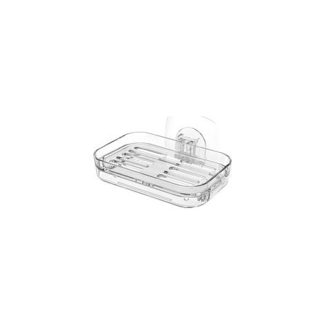 Jabonera de ducha de acrílico transparente con sistema de autodrenaje, no requiere perforación. Adhesivo fuerte en la parte posterior, ideal para caravanas, baños y cocinas. Fácil de limpiar. - Crezuo