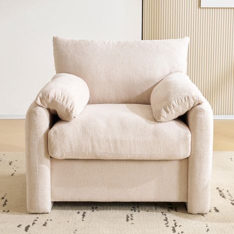 Design moderne, tissu chenille, fauteuil surdimensionné, chaise décorative, canapé une place, fauteuil de détente, convient au salon et à la chambre