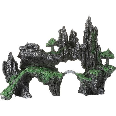 Large fish tank decoration, aquarium decoration tree house mountain view bridge fish tank decoration (1/5)