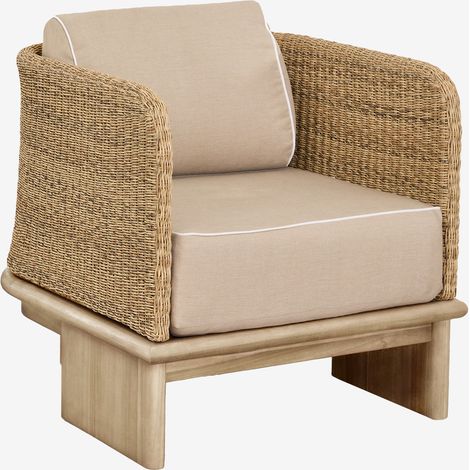 SKLUM Famara Sessel aus Rattan und Akazienholz Helles Akazienbraun