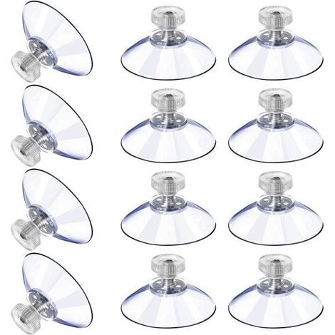 Lot de 12 ventouses en plastique anti-collision, ventouses transparentes, vis et écrous en caoutchouc, ventouses en métal solides