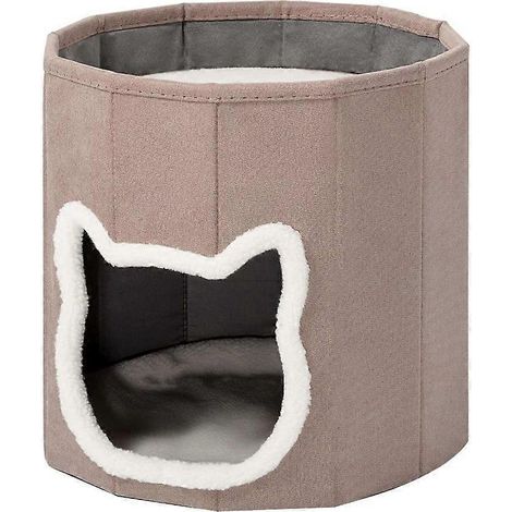 Tente d'intérieur pour chats et chiens, diamètre 35 cm x hauteur 35 cm, avec tapis lavable. (1/4)