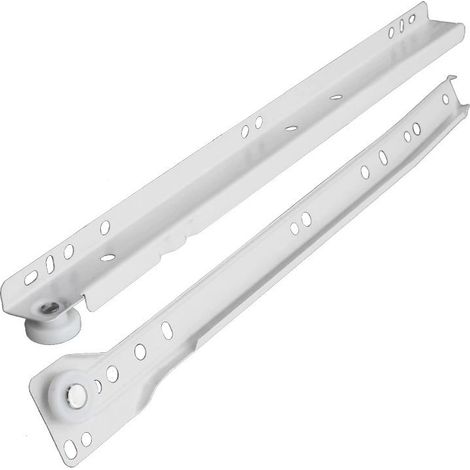 (1 Paires,25cm) Coulisse Tiroir-Glissiere Pour Tiroir-Tiroir Coulissant Cuisine-Glissières Pour Tiroirs-Rail Coulissant-Acier Blanc Coulisse à Sortie Partielle (1/3)