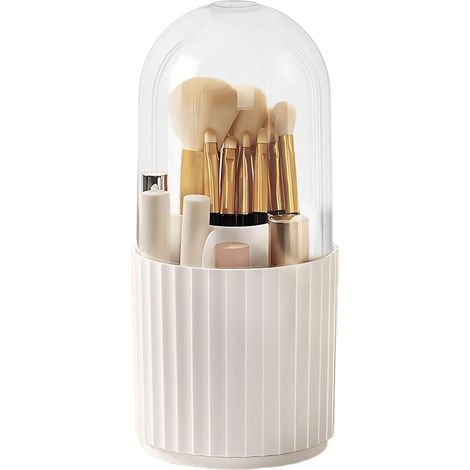 1 Organisateur Maquillage, Rotatif 360°, 5 Compartiments, Anti-poussière, Pour Salle De Bain