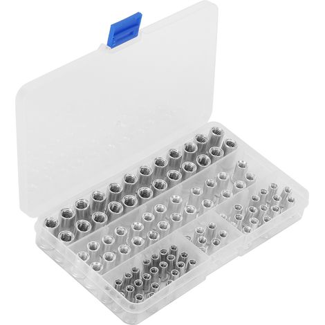 100 écrous à sertir M4, M5, M6, M8, en aluminium, à tête plate filetée, outils de quincaillerie (1/5)