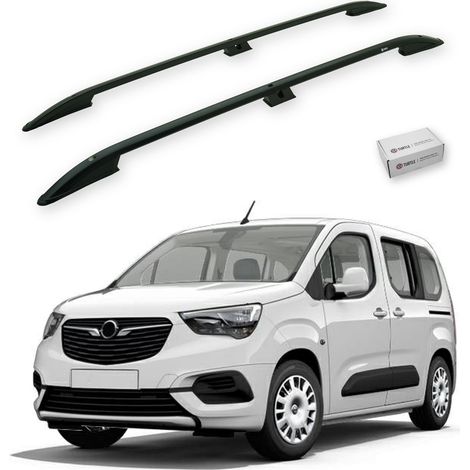 TURTLE kompatibel mit Opel Combo Life 2019-2025 / Kurze Version Dachreling Crown Schwarz (1/5)