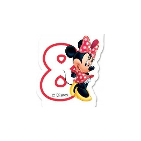 Vela número 8 "Minnie Cafe" 1 unidad.