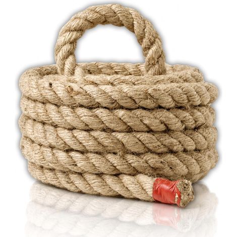 Corde en Jute Naturelle de 18 mm d'épaisseur pour décoration et Bricolage - 5 mètres - Cordon en Jute résistant pour Artisanat, décoration, Chat, Jardin (1/5)