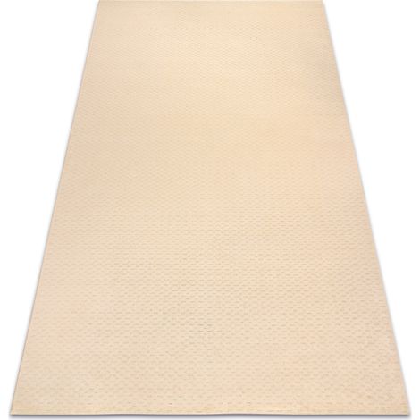 Tappeto in lana TEXTURA 488.07.LA100 OSTA - Motivo a intreccio strutturale crema beige 200x300 cm