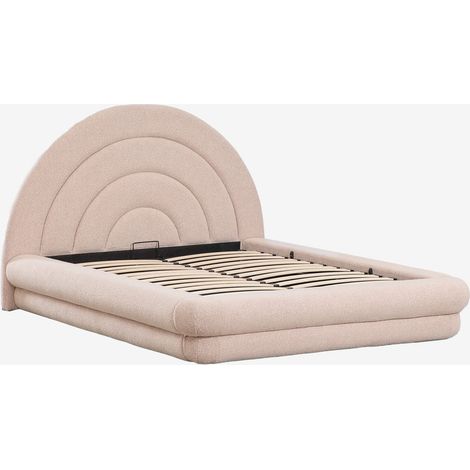 Letto con contenitore ribaltabile in tessuto bouclé Borzensi SKLUM