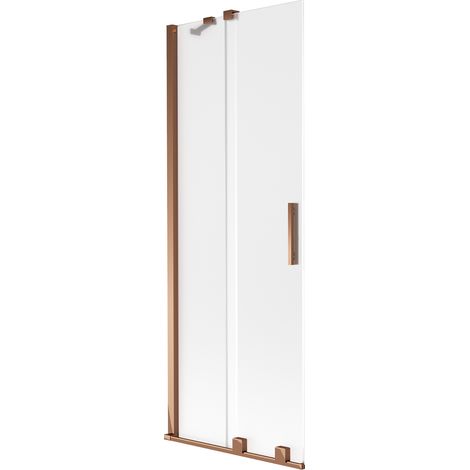 Mexen Velar paratia vasca da bagno a 2 ante scorrevoli 70 x 150 cm, opaco, oro rosa - 896-070-000-31-60 (1/2)