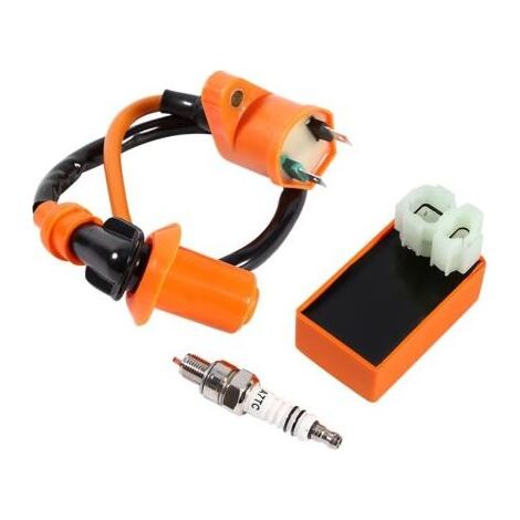 Bougie d'Allumage Bobine CDI, Performance pour Scooter ATV GY6 50CC 125CC 150CC (Orange) (1/4)