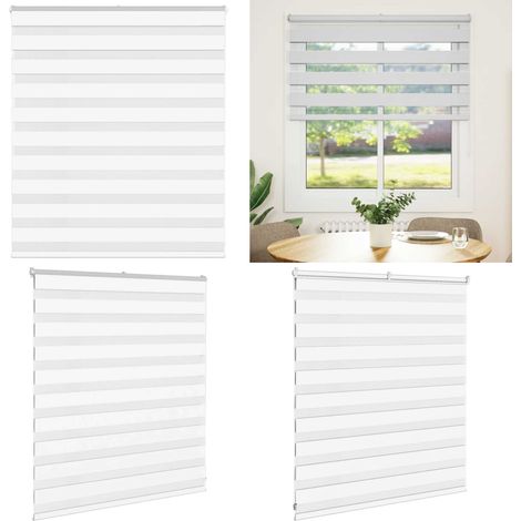 vidaXL Zebrarollo Weiß 130x100 cm Stoffbreite 125,9 cm Polyester (1/5)