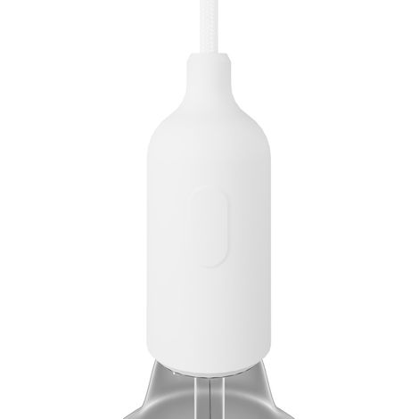 creative cables - Kit portalampada E27 in Silicone con Interruttore e serracavo nascosti - Bianco