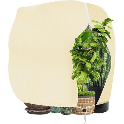 Voile Hivernage Plante, Housse Hivernage Plante avec Cordon de Serrage et Zipper, 120 x 180 cm Housse de Protection pour Plantes Voile d’Hivernage Housse d'hivernage Plante Réutilisable (1/5)