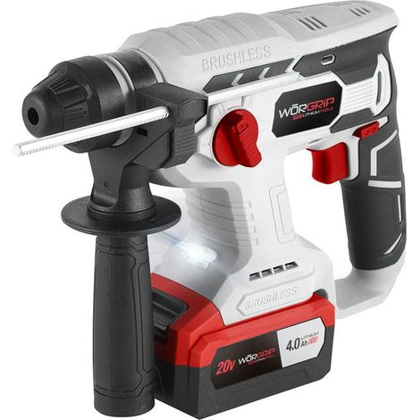 Martillo perforador brushless 20V 1 batería 4.0Ah WORGRIP (1/5)