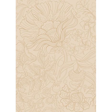 papier peint panoramique fleurs beige - ESTAhome (1/5)