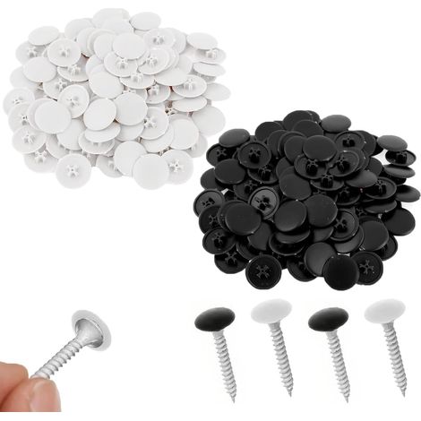 200 Pièces Cache Vis en Plastique,Capuchon à Vis Empreinte Cruciforme,Couvercles de Protection Décoratifs pour Meubles,Imperméable(12 mm) (1/5)