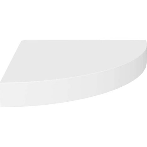 INLIFE Étagère d'angle flottante Blanc 25x25x3,8 cm MDF (1/4)